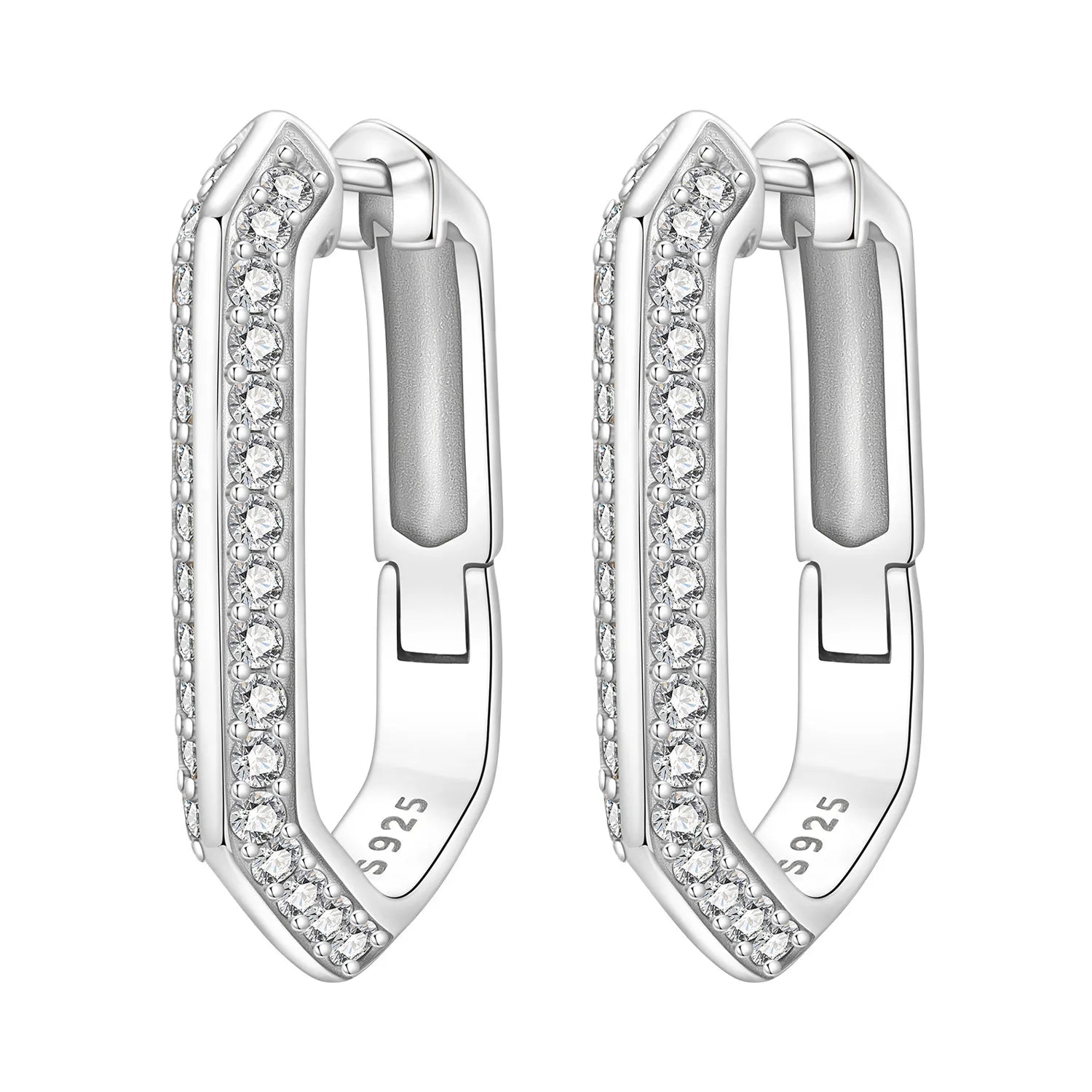 925 Sterling Silver Curled Grass Pattern Flower Hoop Earrings Women's Jewellery