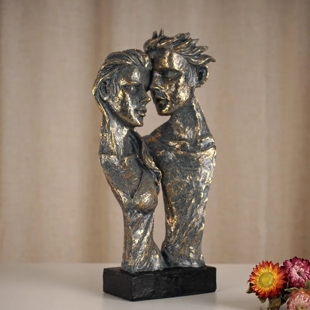 Resin Abstract Couple Sculptures Lovers Statue Home Living Room Tabletop Decoration