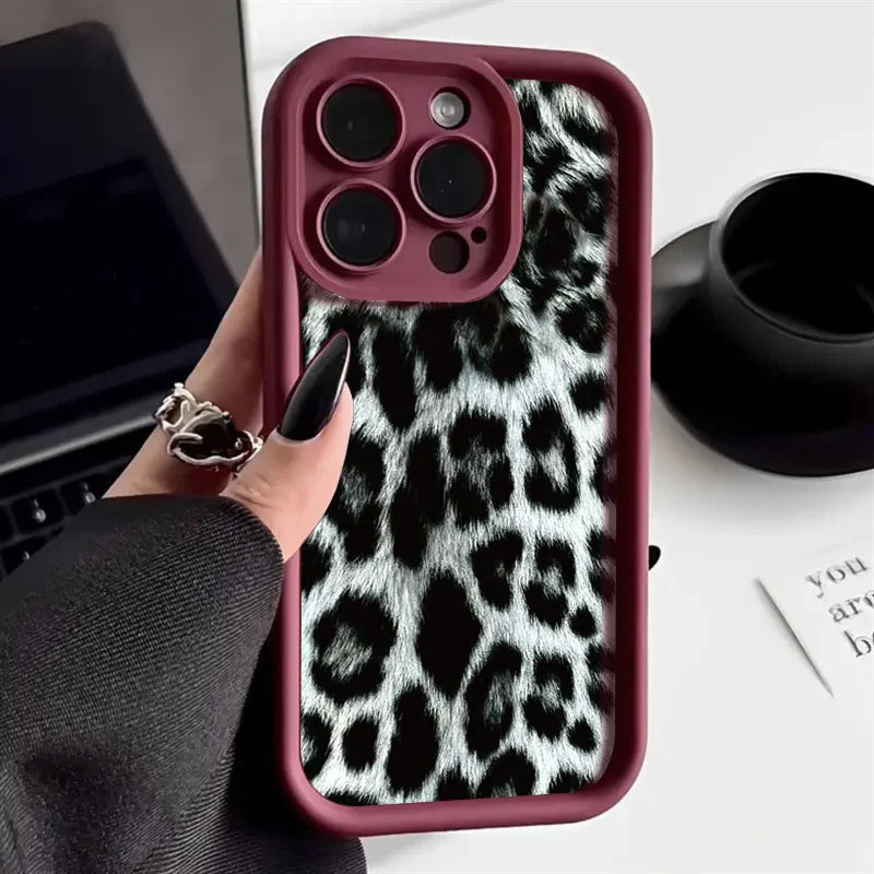 INS Leopard Print Case for iPhone 17 16 15 14 13 12 11 Pro Max XR XS SE2