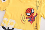 Summer Boys Spiderman Short Sleeve T-Shirt & Jeans Set Kids Fashion Clothing