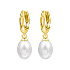 925 Sterling Silver Simple Gold U-shaped Versatile Hoop Earrings Birthday Gift