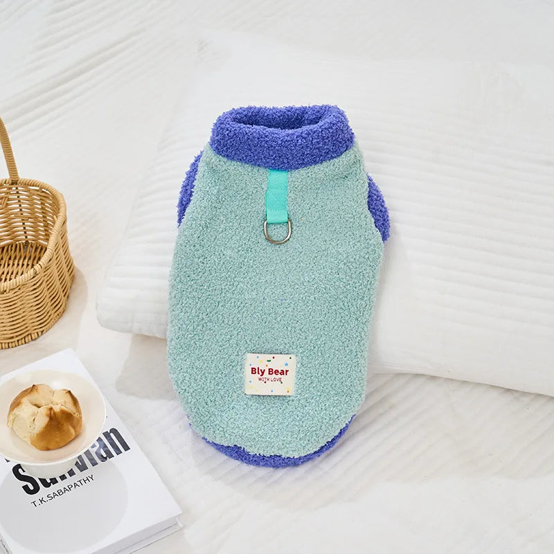 Fleece Puppy clothing for cold weather, Warm  Cat Clothes , Pet plush Sweater for outdoor walking winter coats must-have