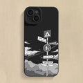 Simple Oil Painting Road Sign Case for Samsung S24 S23 Ultra A54
