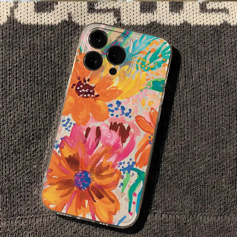 Transparent Floral Case for Redmi Note 14 13 12 11 Pro Plus 12S 11S 13C 14C