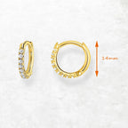 Gold Plated Hinged Hoop Earrings Creole 925 Sterling Silver Trendy