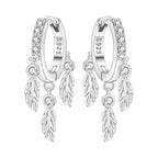 925 Sterling Silver Pink Heart Musical Note Drop Earrings Fashion Jewellery