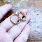 Elegant Golden Hinged Hoop Earrings Creole Solid 925 Sterling Silver