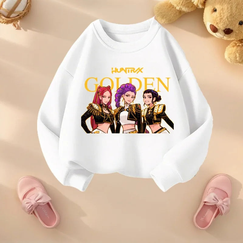 K-pop Girls O-Neck Casual Hoodies Long Sleeve Breathable Sport Tops