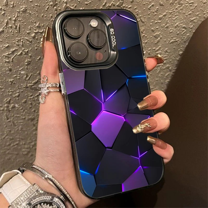 Fashion Honeycomb Building Block IMD Case for iPhone 16 15 14 13 Pro
