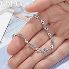 Zircon Heart Shaped Bracelet 925 Sterling Silver Women Valentine's Day Gift