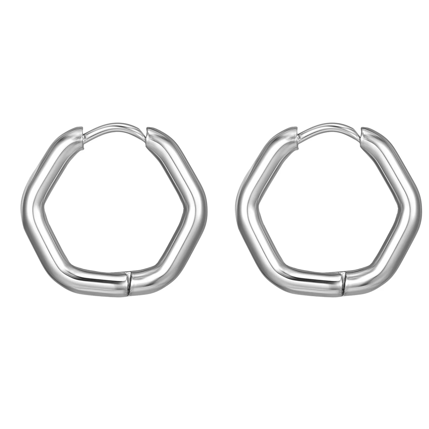 Fashion Minimalist Gold Colour Stainless Steel Heart Earrings Punk