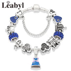 Pink Crystal Bead Charm Bracelet Colourful Enamel Handmade DIY Jewellery