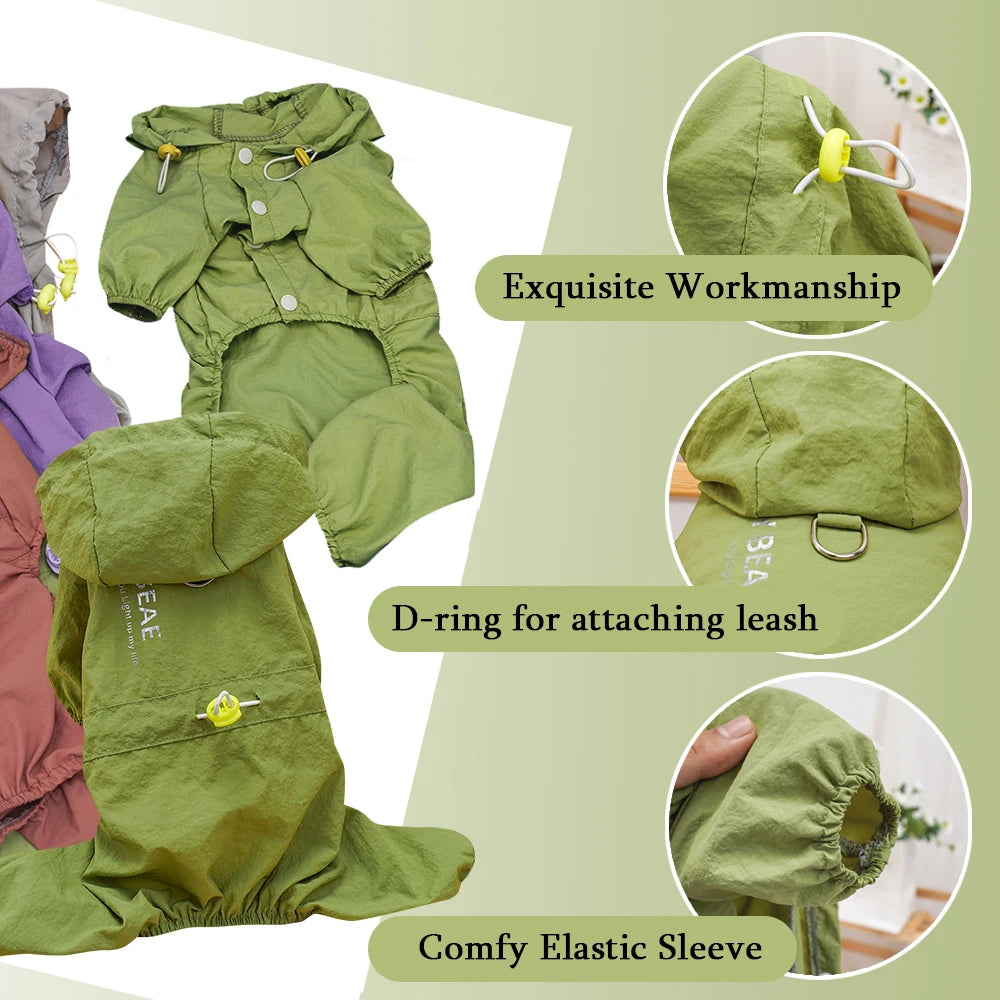 Windproof Dirt Resistant Dog Bodysuit Lightweight Outdoor Puppy Romper
