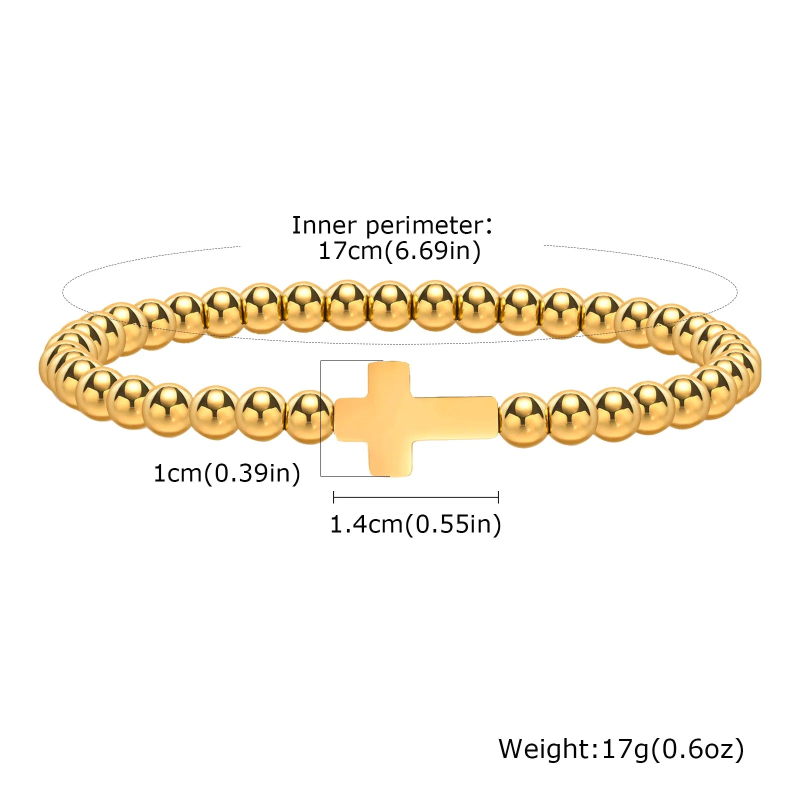 316L Stainless Steel Cross Bracelet for Women, Fashion Adjustable Chain Religious Christian Jewelry