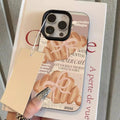 Croissant Newspaper Lychee Case for iPhone 17 16 15 14 13 Pro Max