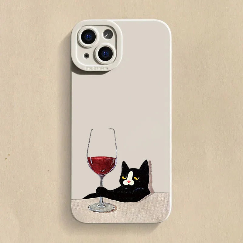 Cute Beer Cat Soft Case for Xiaomi Mi 15 14T 13T Pro Poco F6 F5 X5