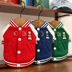 Winter Coats for Dogs Fleece Bear Dog Baseball Jacket Puppy Costume Cat Clothing Chihuahua Bichon Dachshund Items Dog Clothes
