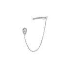 Fashion Silver Colour Stainless Steel Chain Hanging Earrings Huggie