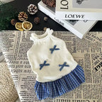 Dog Skirt for Small Dogs, Chic Puppy Dress with Simple Bow, Cute Cat Vest Dress Fashion Pet Clothes for Spring