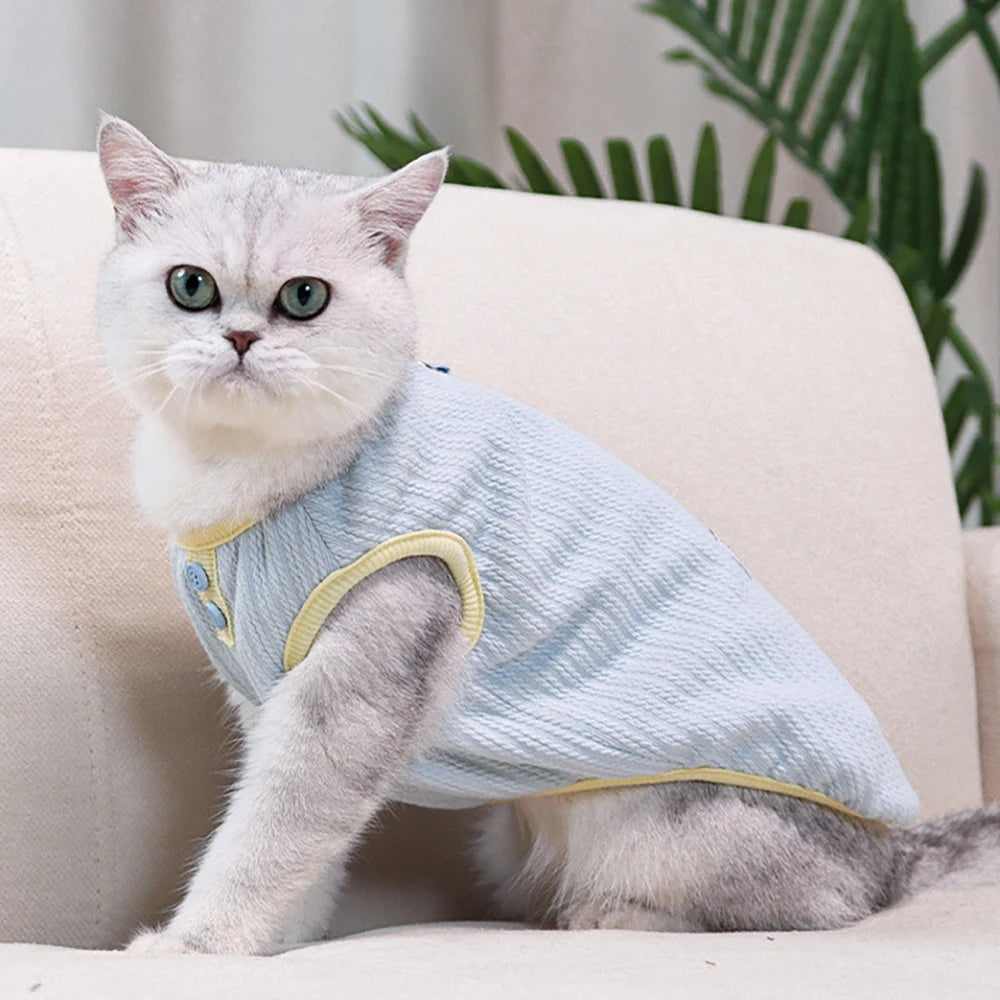 Knitted Cat Vest Warm Thermal Plush Kitty Sweater Fleece Jacket Pullover
