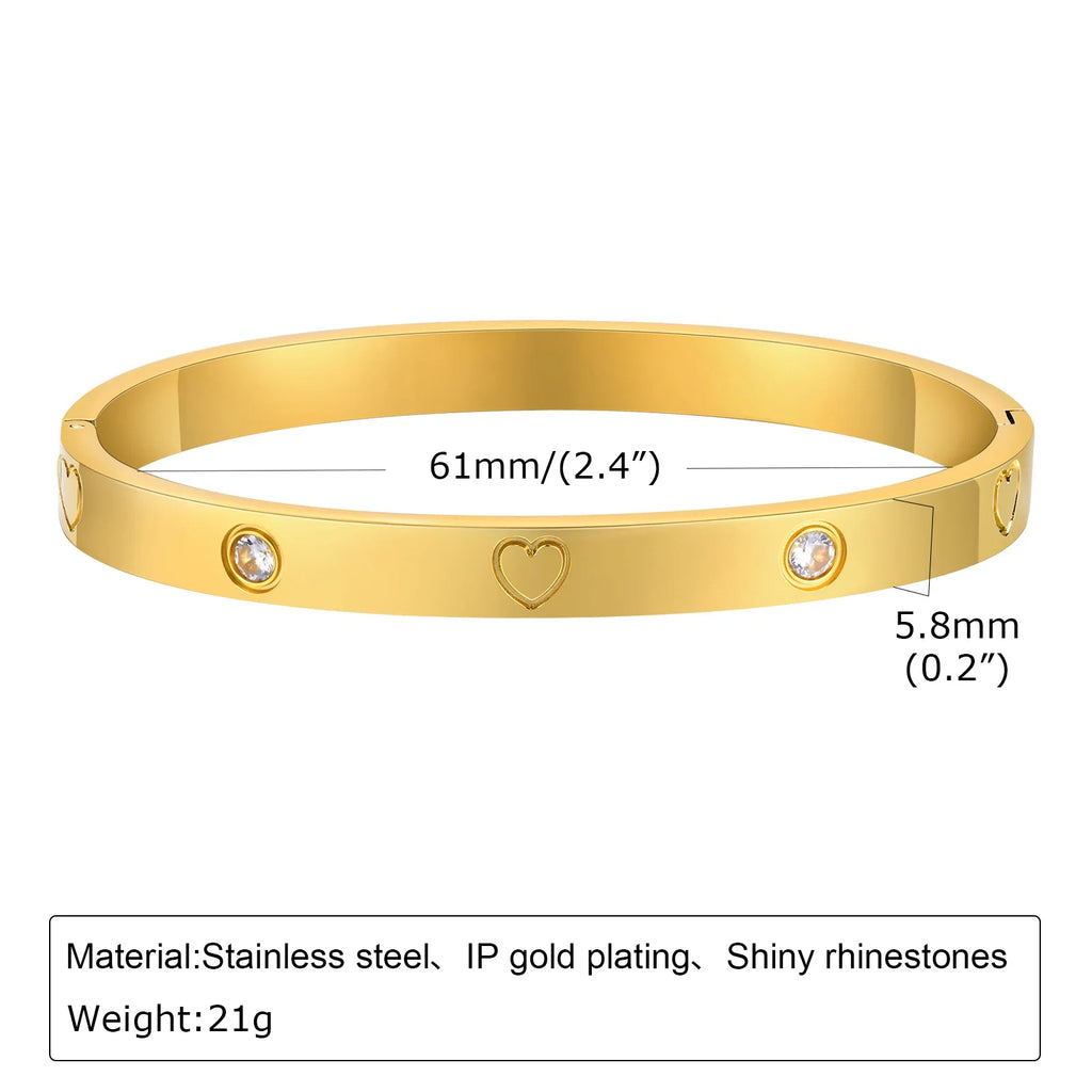Open Adjustable Star Starburst Cuff Bangle Bracelet for Women Stainless Steel Cubic Zirconia Inlay Charm Layered Jewelry