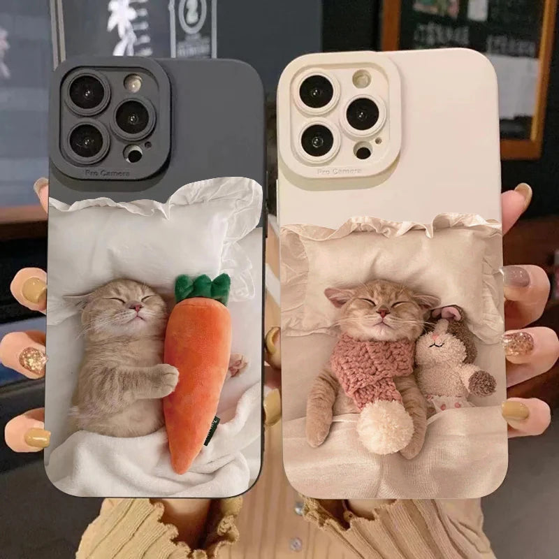 Funny Cute Cat Silicone Case for Samsung Galaxy A14 A34 A54 S23 S22