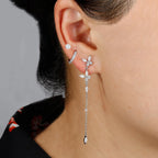 3PCS Stainless Steel Cartilage Helix Tragus Hoop Earrings Butterfly