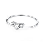 Original 925 Sterling Silver Bracelets Bangles Love Heart Clip Charms Beads Snake Chains For Women Rose Gold DIY Luxury Jewelry