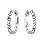 925 Sterling Silver Minimalist Designed Hoop Earrings Fine Birthday Gift