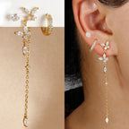 3PCS Stainless Steel Cartilage Helix Tragus Hoop Earrings Butterfly