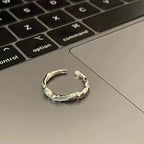 925 Sterling Silver Luxury Quality Irregular Drop Glue Adjustable Ring Accessory