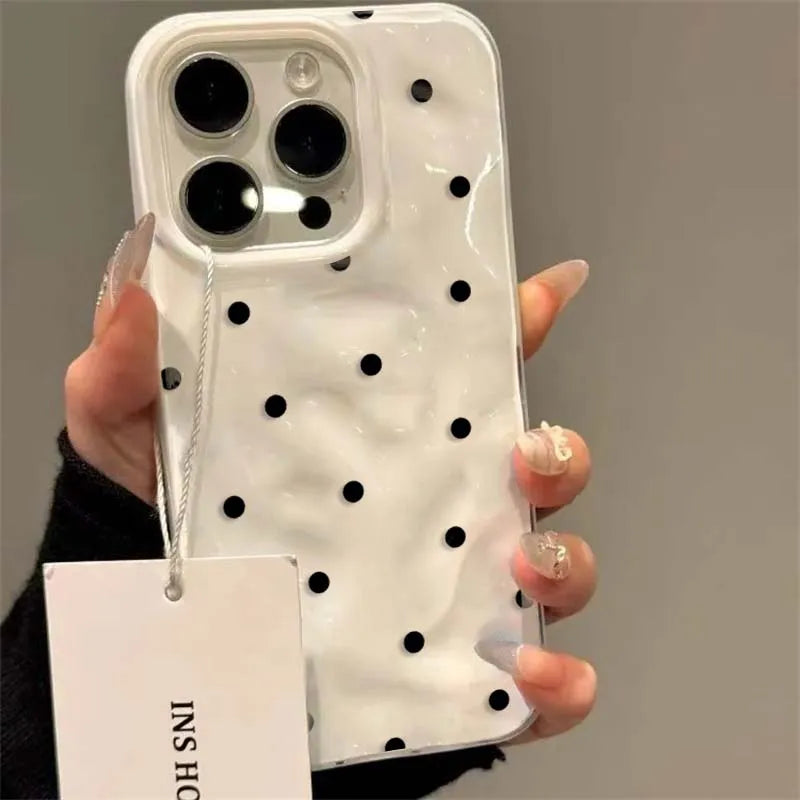 Polka Dots Phone Case for iPhone 17 16 15 14 13 12 11 Pro Max Plus Air Soft