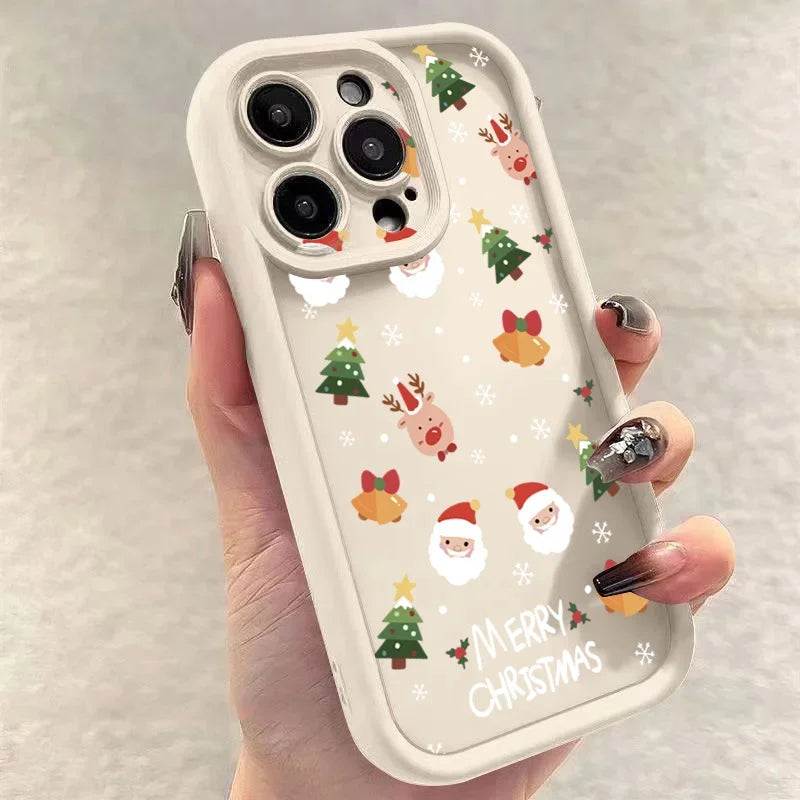 Christmas Santa Elk Case for iPhone 17 16 15 14 13 12 11 Pro Max XR 7 8 Plus