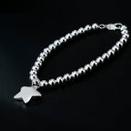 4mm Bead Chain Star Bracelet 925 Sterling Silver Women Designer Jewellery