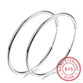 925 Sterling Silver Round Circle Loop Hoop Earrings Simple Piercing Gift Box