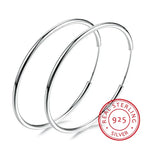 925 Sterling Silver Round Circle Loop Hoop Earrings Simple Piercing Gift Box