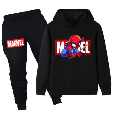 Boys Spiderman Print Fashion Suit Autumn Winter Children's Warm Tracksuit