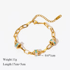 Gold Colour Multilayer Stainless Steel Charm Bracelet Men Women Bangle