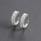 Fashion Stainless Steel Zircon Chain Hoop Earrings Helix Tragus