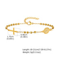 Beads Chain Virgin Mary Bracelet For Women, Stainles Steel Rosary Cross Bracelets, Gold Plated Faith Jewelry Gift
