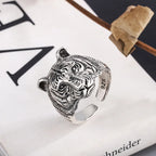 925 Sterling Silver Tiger Adjustable Ring Engagement Female Jewellery Accessory
