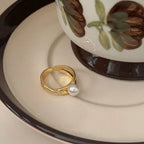 925 Sterling Silver Irregular Pearl Ring Aesthetic Luxury Jewellery Accessory Wholesale