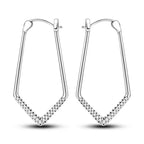 925 Sterling Silver Minimalist Designed Hoop Earrings Fine Birthday Gift