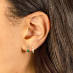 Circle Round Hoop Earrings Women Colorful Zircon Stainless Steel