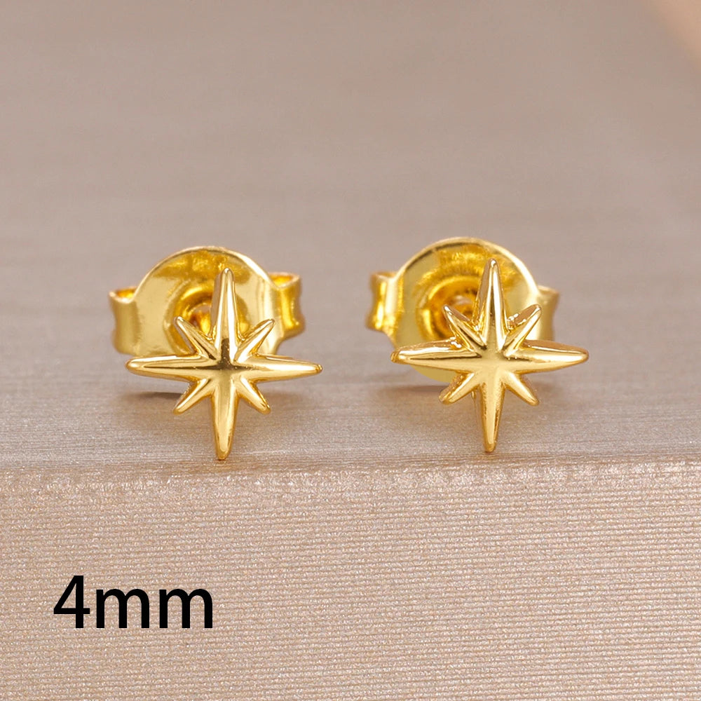 Fashion Minimalist Star Stud Earring 14K Gold Plated Mini Daily