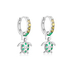 Cubic Zirconia Water Drop Hoop Earring Stainless Steel Geometry
