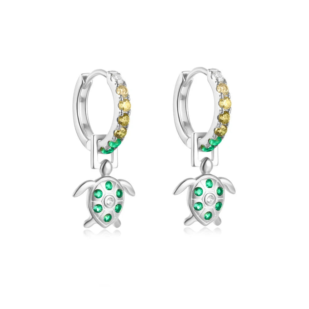 Cubic Zirconia Water Drop Hoop Earring Stainless Steel Geometry
