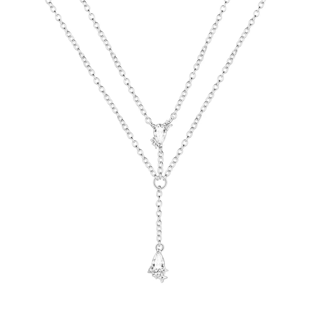 Original 925 Sterling Silver 18K Gold Heart Lock and Key Necklace Y-shaped Chain Necklace For Women Memorial Prayer Jewelry Gift