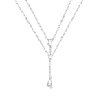 Original 925 Sterling Silver 18K Gold Heart Lock and Key Necklace Y-shaped Chain Necklace For Women Memorial Prayer Jewelry Gift