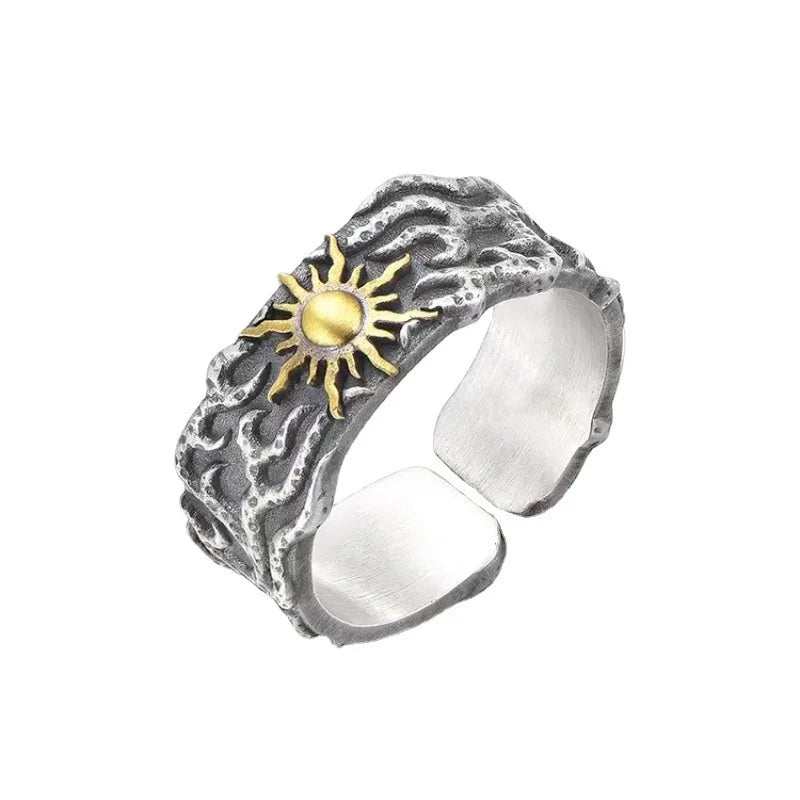 925 Sterling Silver Sun Adjustable Rings For Women Engagement Luxury Jewelry Gift Wholesale   Jewellery